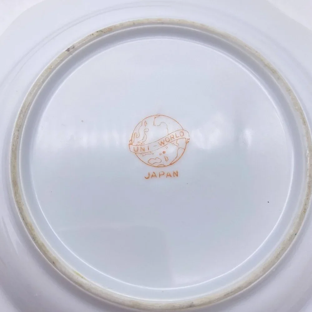Vintage Shabby Chic floral hand‎ painted plates Japan Cream tea decor chintz